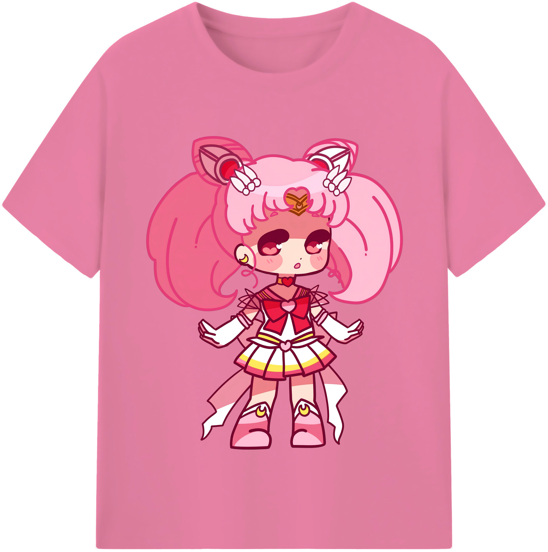 （画像用） 美少女戦士セーラームーン ちびうさ Sailor Moon Chibiusa Tsukino Usagi Small Lady Serenity 綿100％半袖Tシャツ（フロントプリント）